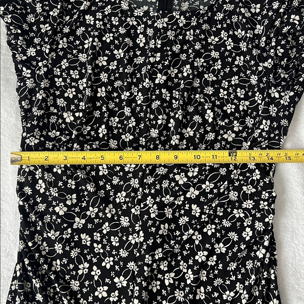 Chaps Women’s Floral Lightweight Long Sleeve Black Dress - M - Picture 4 of 11